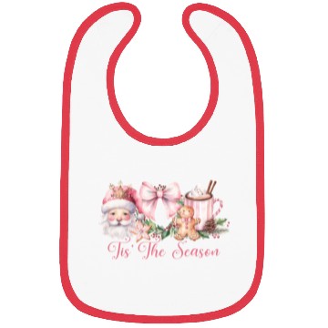 Discover Pink Tis The Season Pink Bibs