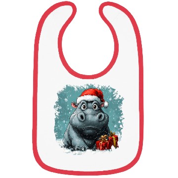 Discover Hippo Christmas Bibs