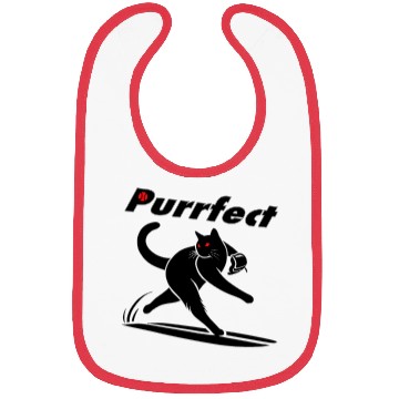 Discover Dynamic Purrfect Baseball Cat Black Line Art Bibs