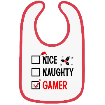 Discover Nice Naughty Gamer Christmas Bibs
