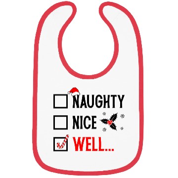 Discover Naughty or Nice Funny Christmas Bibs