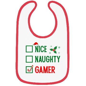 Discover Nice Naughty Gamer Christmas Bibs