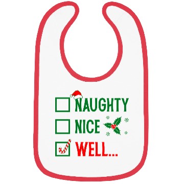 Discover Naughty or Nice Funny Christmas Bibs