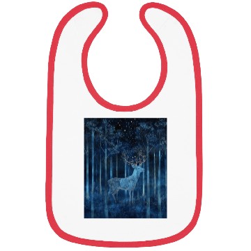 Discover Celestial Deer in the Indigo Forest Bibs