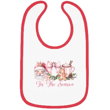 Discover Pink Tis The Season Set Pink Bibs