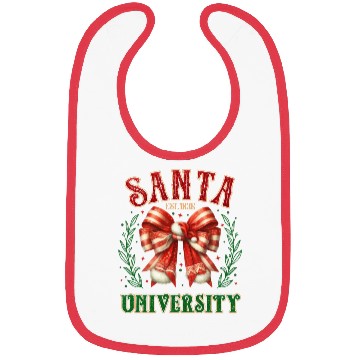 Discover Santa University Christmas, Merry Christmas Bibs