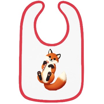 Discover Playful fox with candy cane for Christmas Bibs