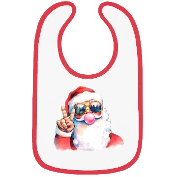 Discover Retro Santa Christmas Blowing Bubble Bibs