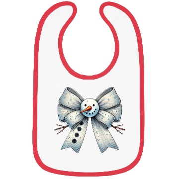 Discover Snowman Coquette Bow, Merry Christmas Bibs