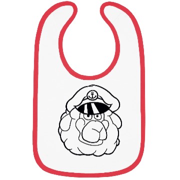 Discover Cute Sheep Old Captain Cap Face Cool Cartoon Comic Bibs