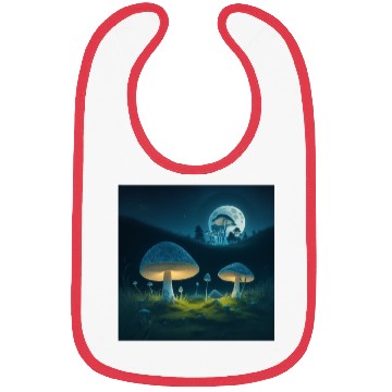 Discover mushrooms in grass Bibs