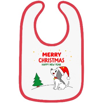 Discover dog5 merry christmas happy new year Bibs