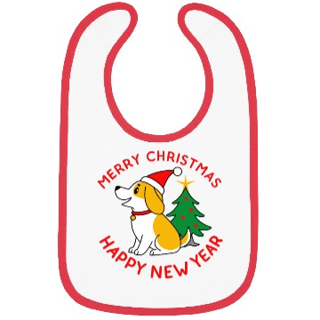 Discover dog11 merry christmas happy new year Bibs