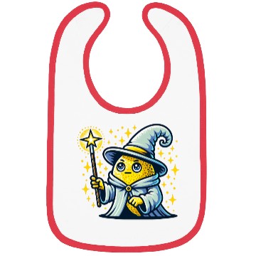Discover Cute Wizard Lemon with Magic Wand Bibs
