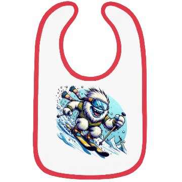 Discover Epic Yeti Ski Adventure Illustration Bibs