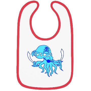 Discover Evil Octopus Pirate Cool Cephalopod Squid Cartoon Bibs