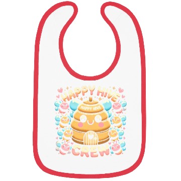 Discover Happy Hive Crew Cute Bee Illustration Bibs
