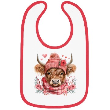 Discover Cute Highland Cow Valentines Day Bibs