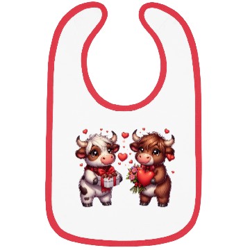 Discover Cute cartoon valentines highland cow Bibs