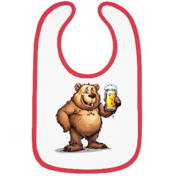 Discover Cute Bear Drinking Beer 2 Bibs
