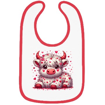 Discover Cute cartoon valentines highland cow Bibs