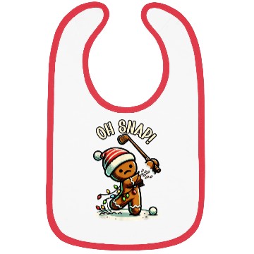 Discover Oh Snap Gingerbreadman Golfer Golf Christmas Golf Bibs