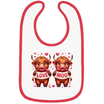 Discover Cute cartoon valentines highland cow Bibs