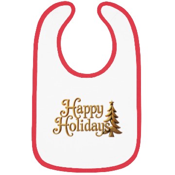 Discover Golden Elegance Happy Holidays Motif Bibs