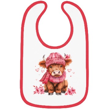 Discover Cute Highland Cow Valentines Day Bibs