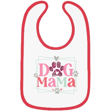 Discover Dog Mama Mothers Day Leopard Paw Bibs