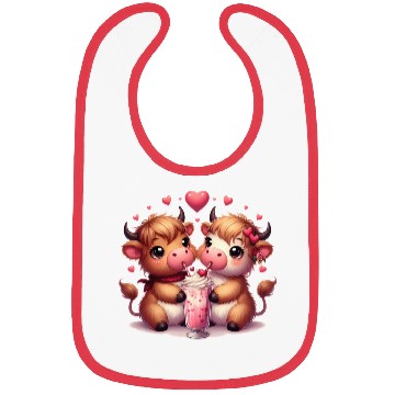 Discover Cute Cartoon Valentines Highland Cow Bibs