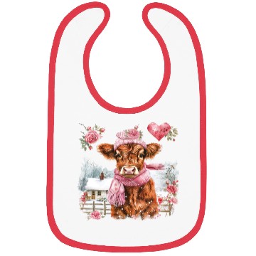 Discover Cute Highland Cow Valentines Day Bibs