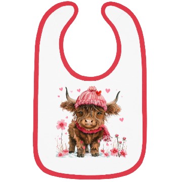 Discover Cute Highland Cow Valentines Day Bibs