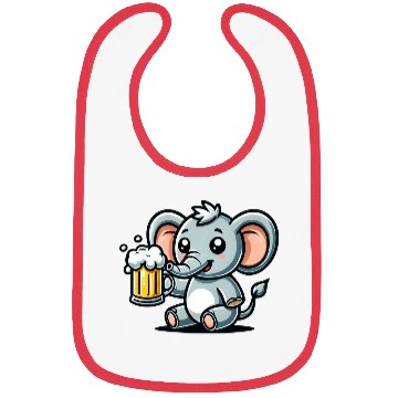 Discover Cute Elephant Drinking Beer Bibs