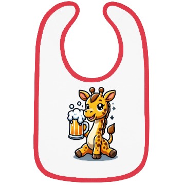 Discover Cute Giraffe Drinking Beer 3 Bibs