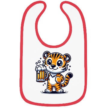 Discover Cute Tiger Drinking Beer Bibs