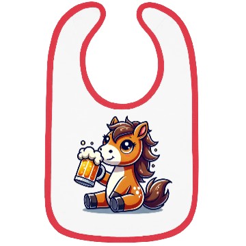 Discover Cute Horse Drinking Beer Bibs