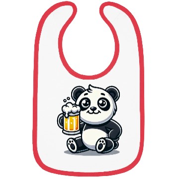 Discover Cute Panda Drinking Beer Bibs