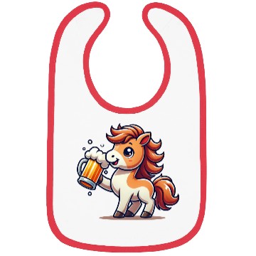 Discover Cute Pony Drinking Beer 3 Bibs