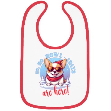 Discover Pembroke Welsh Corgi In Winter, Sweet Illustration Bibs