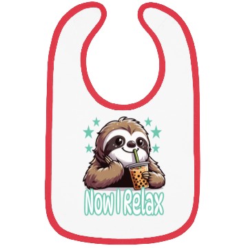 Discover funny quote gift idea bubble tea boba sloth design Bibs