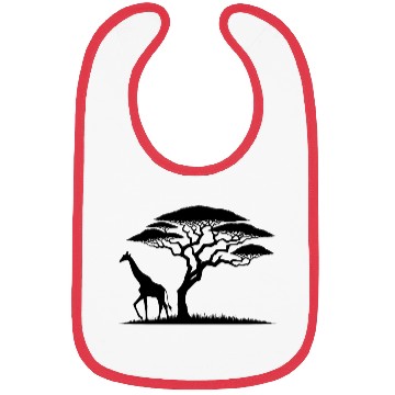 Discover Giraffe And Silhouette African Nature Bibs