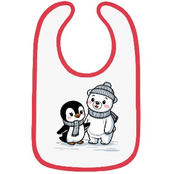 Discover Penguin and Polar Bear Friends Bibs