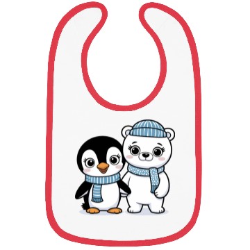 Discover Happy Penguin and Polar Bear Best Friends Bibs
