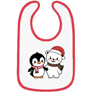 Discover Santa Polar Bear and Penguin Friends Bibs