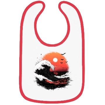 Discover Distressed Wave and Sun Bibs