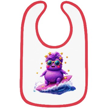 Discover Cosmic Surfing Funky Creature Design Bibs