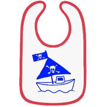 Discover Cute Little Pirate Ship Painted Children Drawing Bibs