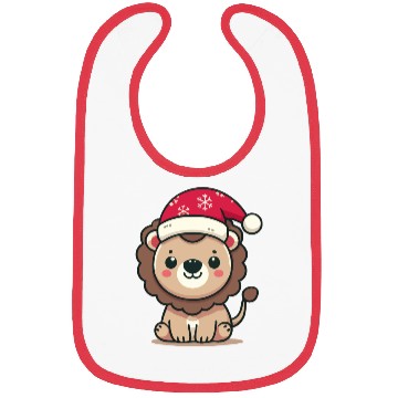 Discover lion cub with christmas hat Bibs