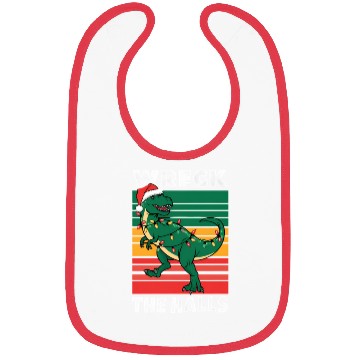 Discover Dino Christmas Cheer A T Rex Wearing Santa Hat Bibs